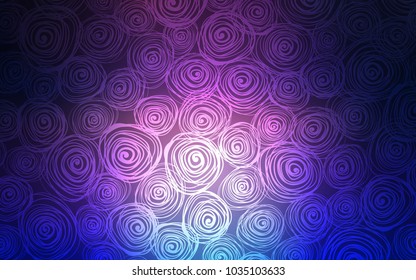 Dark Pink, Blue vector natural elegant artwork. Colorful abstract illustration with roses in doodle style. A completely new design for your business.