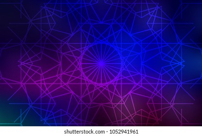 Dark Pink, Blue vector natural elegant background. Decorative shining childish illustration with doodles on abstract template. Hand painted design for web, leaflet, textile.
