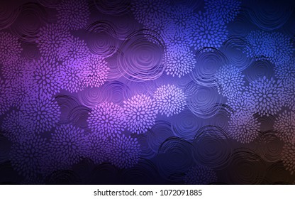 Dark Pink, Blue vector natural elegant background. An elegant bright illustration with flowers in Natural style. Brand-new style for your business design.