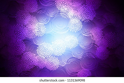 Dark Pink, Blue vector natural elegant artwork. flowers on elegant natural pattern with gradient. A new texture for your design.