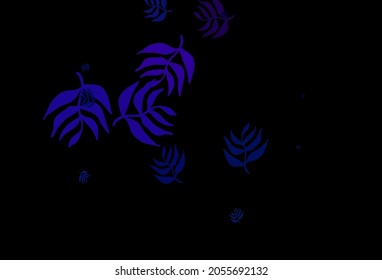 Dark Pink, Blue vector natural pattern with leaves. leaves on elegant natural pattern with gradient. New template for your brand book.