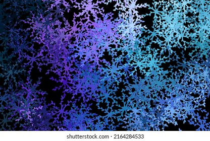 Dark Pink, Blue vector natural pattern with flowers, leaves. Decorative design in Indian style on white background. New template for your design.
