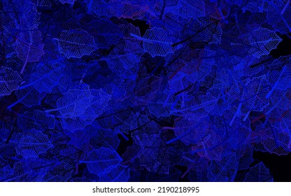 Dark Pink, Blue vector natural background with leaves. Glitter abstract illustration with doodles and leaves. Hand painted design for web, wrapping.