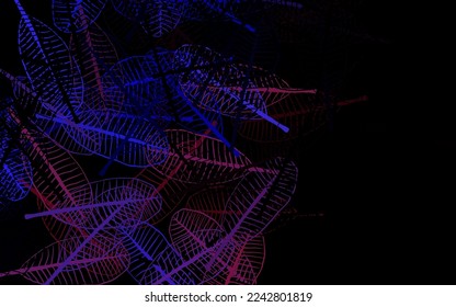 Dark Pink, Blue vector natural artwork with leaves. Shining colored illustration with leaves in doodle style. Colorful pattern for kid's books.