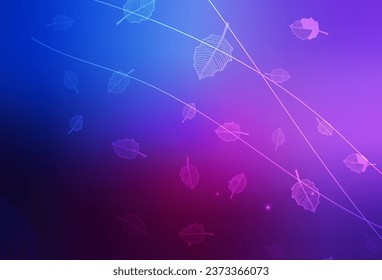 Dark Pink, Blue vector natural backdrop with trees, branches. Flowers in natural style on white background. Colorful pattern for kid's books.