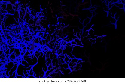 Dark Pink, Blue vector natural backdrop with branches, leaves. Abstract illustration with leaves, branches in doodles style. New design for your business.