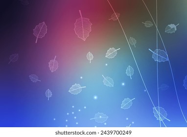 Dark Pink, Blue vector natural backdrop with trees, branches. Decorative design of flowers on white background. Hand painted design for web, wrapping.
