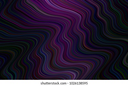 Dark Pink, Blue vector pattern with bent ribbons. Creative geometric illustration in memphis style with gradient. Textured wave pattern for backgrounds.