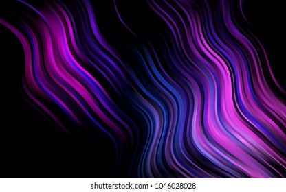 Dark Pink, Blue vector pattern with bent ribbons. An elegant bright illustration with gradient. Brand-new design for your ads, poster, banner.