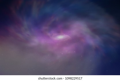 Dark Pink, Blue vector pattern with night sky stars. Shining colored illustration with bright astronomical stars. Smart design for your business advert.