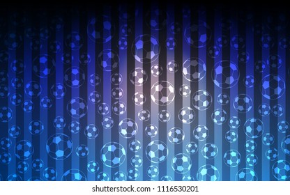 Dark Pink, Blue vector pattern with football balls. Illustration with set of soccer balls on gradiental backdrop. Pattern for booklets, leaflets of soccer turnament.