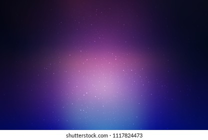 Dark Pink, Blue vector pattern with night sky stars. Shining illustration with sky stars on abstract template. Pattern for astronomy websites.