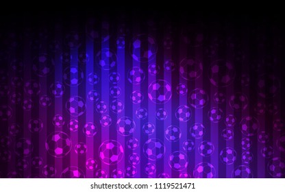 Dark Pink, Blue vector pattern with football balls. Shining illustration with soccer balls on a colorful backdrop. Pattern for booklets, leaflets of soccer turnament.