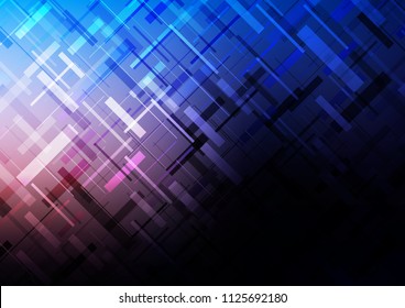 Dark Pink, Blue vector pattern with narrow lines. Glitter abstract illustration with colored sticks. Best design for your ad, poster, banner.