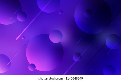 Dark Pink, Blue vector pattern with spheres. Blurred bubbles on abstract background with colorful gradient. Pattern can be used as texture of wallpapers.