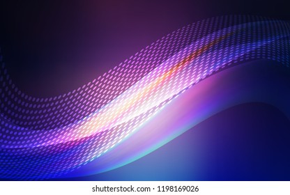 Dark Pink, Blue vector pattern with spheres, triangles. Design with connection of dots and lines on colorful background. New template for your brand book.