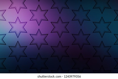 Dark Pink, Blue vector pattern with christmas stars. Blurred decorative design in simple style with stars. Best design for your ad, poster, banner.