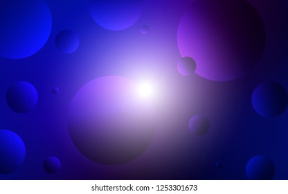 Dark Pink, Blue vector pattern with spheres. Modern abstract illustration with colorful water drops. Pattern can be used for futuristic ad, booklets.
