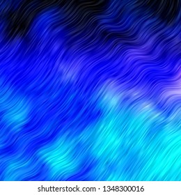 Dark Pink, Blue vector pattern with curves. Abstract illustration with bandy gradient lines. Best design for your ad, poster, banner.
