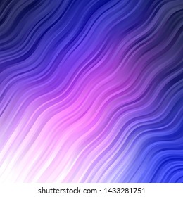 Dark Pink, Blue vector pattern with wry lines. Brand new colorful illustration with bent lines. Pattern for commercials, ads.