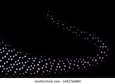 Dark Pink, Blue vector pattern with symbol of cards. Shining illustration with hearts, spades, clubs, diamonds. Pattern for booklets, leaflets of gambling houses.