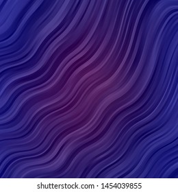 Dark Pink, Blue vector pattern with wry lines. Abstract gradient illustration with wry lines. Pattern for booklets, leaflets.