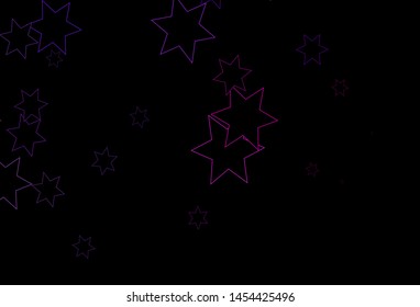 Dark Pink, Blue vector pattern with christmas stars. Glitter abstract illustration with colored stars. Smart design for your business advert.