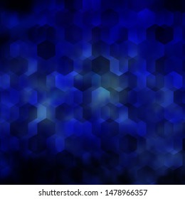 Dark Pink, Blue vector pattern with colorful hexagons. Glitter abstract illustration in hexagonal style. Pattern for ads, leaflets.