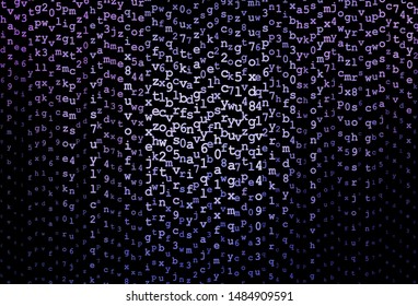 Dark Pink, Blue vector pattern with ABC symbols. Modern geometrical illustration with ABC english symbols. Pattern for ads, poster, banner of books.