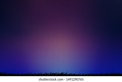 Dark Pink, Blue vector pattern with night sky stars. Glitter abstract illustration with colorful cosmic stars. Pattern for futuristic ad, booklets.