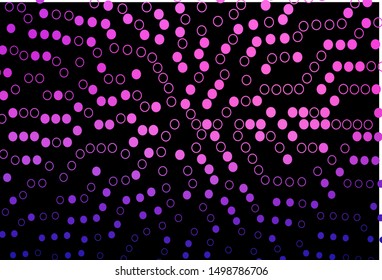 Dark Pink, Blue vector pattern with spheres. Blurred bubbles on abstract background with colorful gradient. Pattern for ads, leaflets.