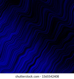 Dark Pink, Blue vector pattern with lines. Colorful geometric sample with gradient curves.  Best design for your posters, banners.