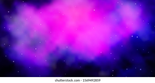 Dark Pink, Blue vector pattern with abstract stars. Shining colorful illustration with small and big stars. Best design for your ad, poster, banner.