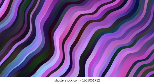 Dark Pink, Blue vector pattern with curves. Gradient illustration in simple style with bows. Pattern for websites, landing pages.