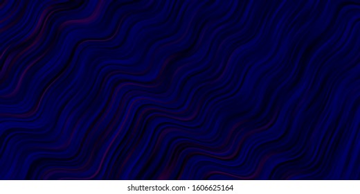 Dark Pink, Blue vector pattern with curves. Gradient illustration in simple style with bows. Template for cellphones.