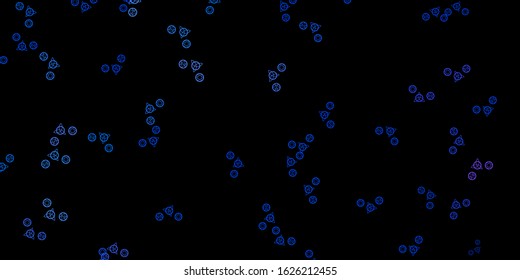 Dark Pink, Blue vector pattern with magic elements. Illustration with magical signs of spiritual power. Simple base for your occult design.