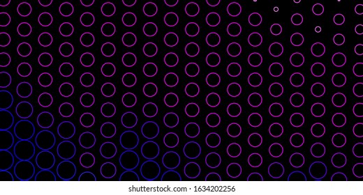Dark Pink, Blue vector pattern with spheres. Abstract decorative design in gradient style with bubbles. Design for your commercials.