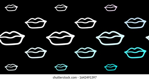 Dark Pink, Blue vector pattern with feminism elements. Abstract illustration with a depiction of women's power. Design for International Women’s Day.