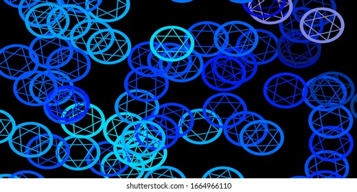 Dark Pink, Blue vector pattern with magic elements. Abstract illustration with gothic gradient shapes. Simple design for occult depiction.
