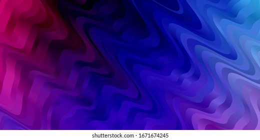 Dark Pink, Blue vector pattern with curved lines. Illustration in abstract style with gradient curved.  Design for your business promotion.
