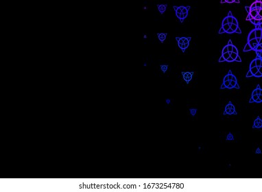 Dark Pink, Blue vector pattern with magic elements. Retro design in abstract style with witchcraft forms. Background for esoteric, mystic designs.