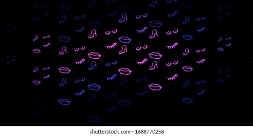 Dark Pink, Blue vector pattern with feminism elements. Colorful illustration with gradient feminism shapes. Best design to show the power of women.