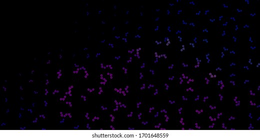 Dark Pink, Blue vector pattern with magic elements. Colorful mystic symbols with a gradient in ancient style. Design for magic, spiritual events.