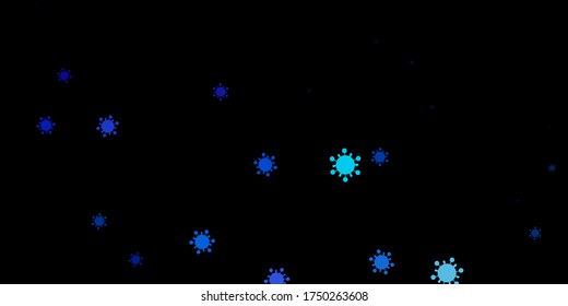Dark pink, blue vector pattern with coronavirus elements. Abstract illustration with biological gradient shapes. Best design for quarantine events.