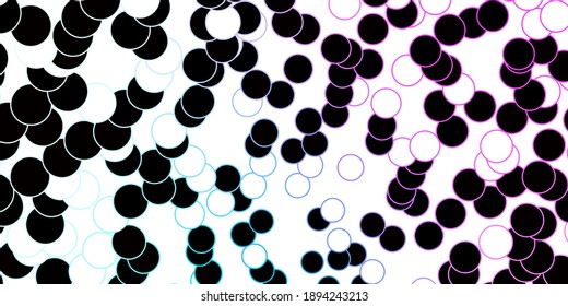 Dark Pink, Blue vector pattern with circles. Abstract decorative design in gradient style with bubbles. New template for your brand book.