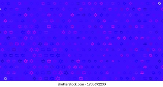 Dark pink, blue vector pattern with coronavirus elements. Simple design in abstract style with infection forms. Wallpaper for health protection.