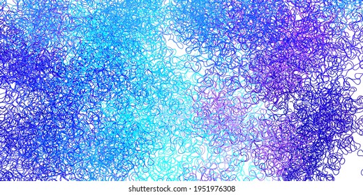 Dark pink, blue vector pattern with wry lines. Illustration in abstract style with gradient curved.  Pattern for websites, landing pages.