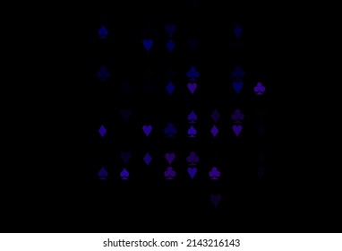 Dark Pink, Blue vector pattern with symbol of cards. Colored illustration with hearts, spades, clubs, diamonds. Smart design for your business advert of casinos.