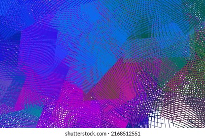 Dark Pink, Blue vector pattern with bent lines. A shining illustration, which consists of curved lines. Background for cell phone screens.