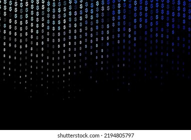 Dark Pink, Blue vector pattern with dollar, USD, usa. Shining colored illustration with dollar, USD, usa signs. Best design for your ad, poster, banner of money.